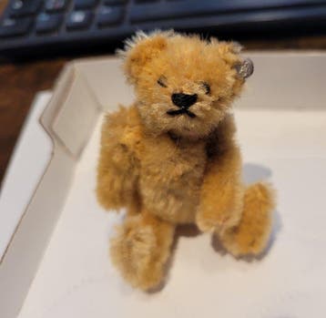 Steiff - Teddybeer Steiff 1950 Miniature Mohair Teddy Bear +