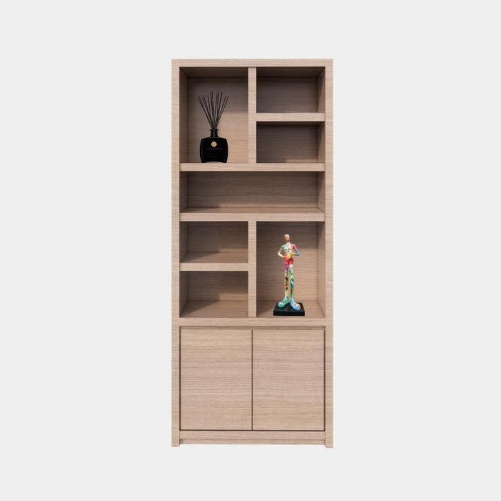 123Kast - Vakkenkast Manhattan 02 - 100x40x240H cm - eiken f, Huis en Inrichting, Kasten | Overige, Nieuw, Verzenden