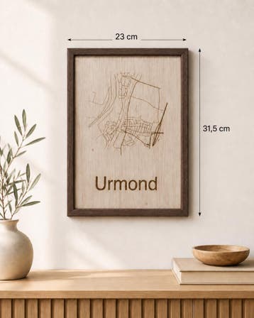 Gelaserde stadskaart op hout - jouw stad als wanddecoratie, Ophalen of Verzenden, Nieuw