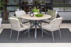 GI Toledo/Edison Ø122 cm. (5-delig) - ronde tuinset, Verzenden, Nieuw, Overige materialen, Tuinset