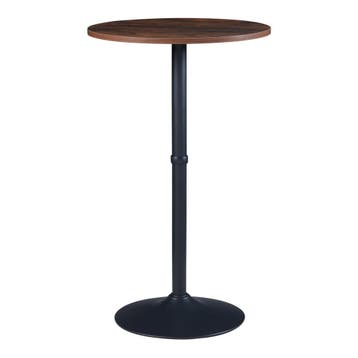 Bartafel Vantaa rond 100xØ60 cm zwart en walnootkleurig [en., Huis en Inrichting, Tafels | Statafels, Verzenden, Nieuw