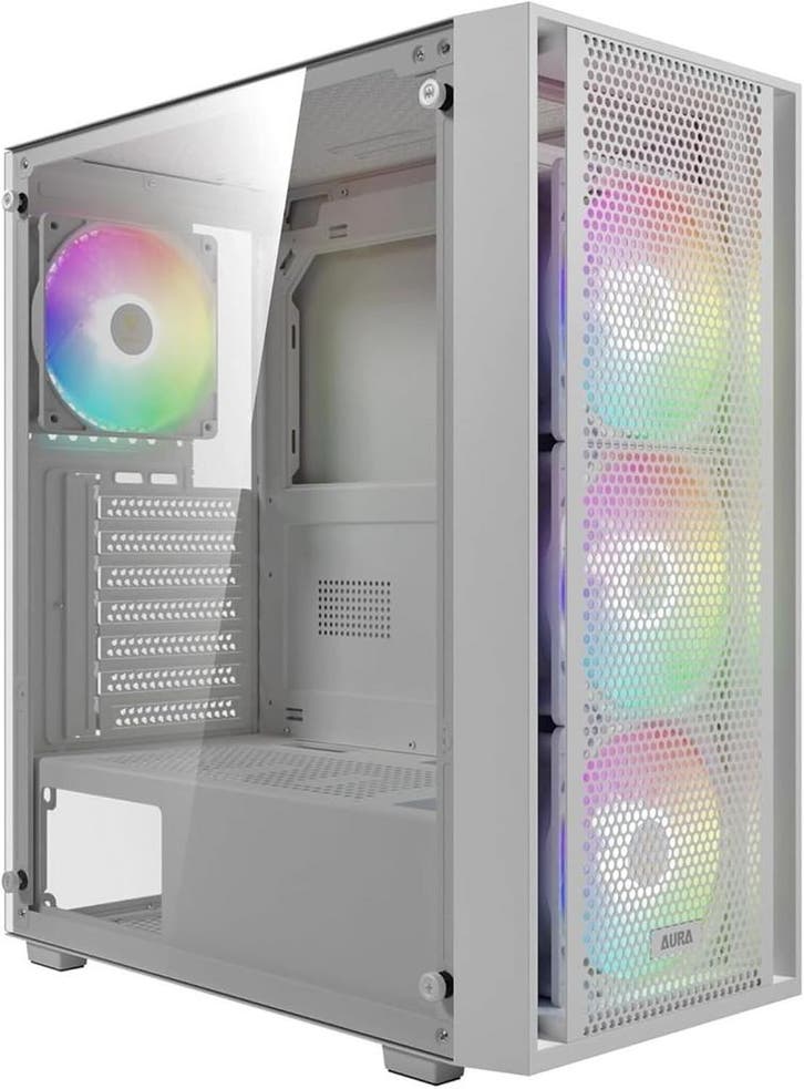 Gaming PC Case Wit | Gehard Glas | Laatste Stuk!, Computers en Software, Computerbehuizingen, Zo goed als nieuw, Ophalen of Verzenden