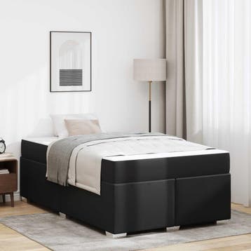 vidaXL Bedframe met matras Zwart 120 x 200 cm Stof, Huis en Inrichting, Slaapkamer | Bedden, Verzenden, Nieuw, Zwart, Stof