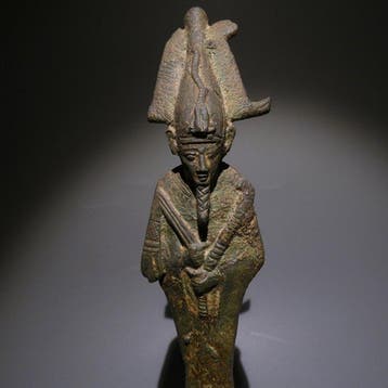 Oud-Egyptisch Brons God Osiris. 20 cm hoog. Late Periode,, Verzamelen