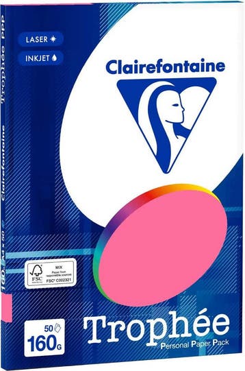 Fuchsia roze A4 papier 160 gram 50 vel Clairefontaine Trophé, Computers en Software, Verzenden, Nieuw, Clairefontaine