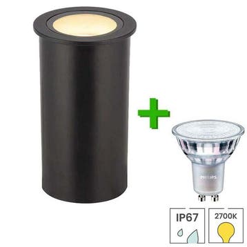 Grondspot Riga buiten + LED spot GU10 Philips CorePro | 3.5, Tuin en Terras, Buitenverlichting, Verzenden, Minder dan 50 watt
