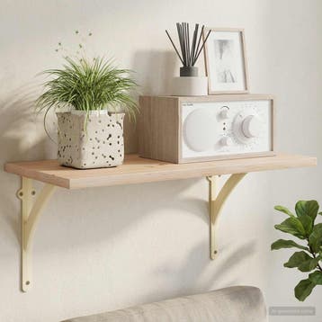 vidaXL Wandplank Beugels 12 st Antiek wit 21 x 21 x 3,5 cm, Verzenden, Nieuw
