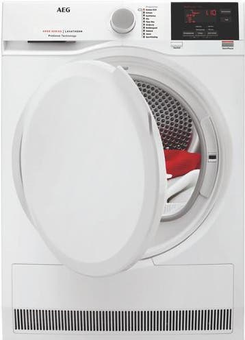 AEG T6DB72GP - Condensdroger - 7 kg - Vochtsensor - 66 dB -, Ophalen of Verzenden, Zo goed als nieuw, Voorlader, 85 tot 90 cm