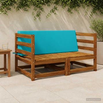 vidaXL Rugkussen SOEST 100% Polyester Turquoise 120 x 20 x, Verzenden, Nieuw