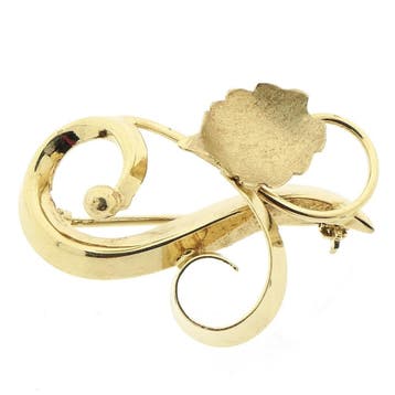 Vintage artistieke gouden broche, Sieraden, Tassen en Uiterlijk, Broches, Ophalen of Verzenden, Gebruikt, Goud, Goud