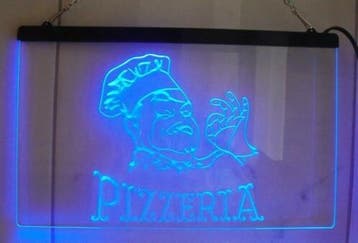 Pizzeria neon bord lamp LED cafe verlichting reclame lichtba, Verzamelen, Verzenden, Nieuw