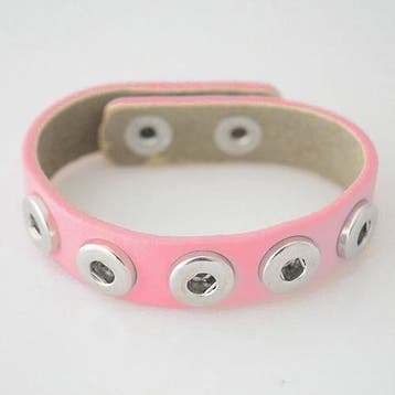 Drukker armband van echt leer – roze 22 cm – voor 5 clic, Ophalen of Verzenden, Nieuw, Overige typen