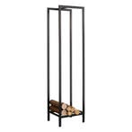 [en.casa] Brandhout rek Taarbæk houtopslag 35x35x140 cm zwar, Tuin en Terras, Haardhout, Verzenden