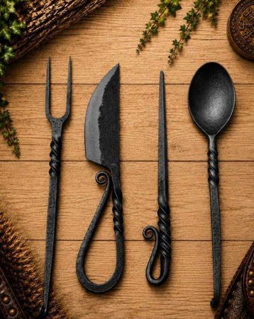 Keukenmes - Kitchen knife set - Staal - Noord Amerika -, Antiek en Kunst