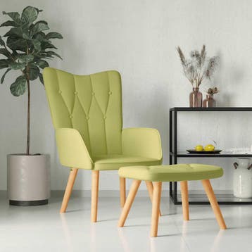 vidaXL Relaxstoel met voetenbank stof groen, Huis en Inrichting, Fauteuils, Verzenden, Nieuw