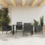 vidaXL 5-delige Tuinset poly rattan en staal zwart, 4 zitplaatsen, Nieuw, Tuinset, Verzenden