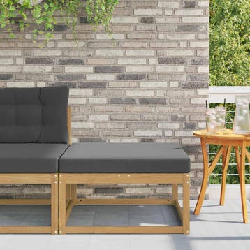 vidaXL Buiten Voetenbank Polyester Wit, Verzenden, Nieuw
