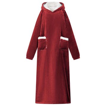vidaXL Deken hoodie Bordeaux Rood M Fleece en Flanel, Verzenden, Nieuw