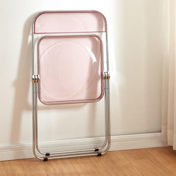Klapstoel set van 2 Pornainen 74x46x47 cm roze transparant [, Huis en Inrichting, Stoelen, Verzenden, Nieuw
