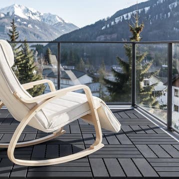 2dekans | Sobuy Kunststof Terrastegels Zwart - Kliksysteem -, Tuin en Terras, Ophalen of Verzenden, Zo goed als nieuw, SoBuy