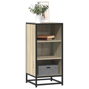 vidaXL Dressoir 35,5x35x76 cm bewerkt hout en metaal sonoma, Verzenden, Nieuw, Overige houtsoorten