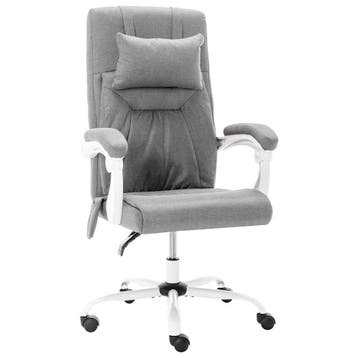 vidaXL Kantoormassagestoel stof grijs, Verzenden, Nieuw
