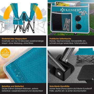 Veldbed - 1 Persoons - Kampeerbed - Stretcher - Blauw - KESS, Verzenden, Zo goed als nieuw