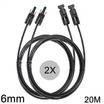 6mm MC4 verlengkabel zwart 1-20 Meter 2 Stuks Set, Verzenden, Nieuw, Overige typen