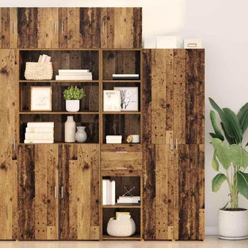 vidaXL Highboard Oud Hout 40 x 42,5 x 185 cm Bewerkt hout, Minder dan 50 cm, Verzenden, Nieuw, Minder dan 100 cm