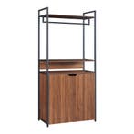 Kledingkast Larem 180x84x40 cm zwart en walnootkleurig [en.c, Huis en Inrichting, Kasten | Kledingkasten, Verzenden, Nieuw