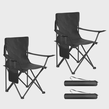 Set van 2 Opvouwbare Campingstoelen met Draagtas en Bekerhou, Verzenden, Nieuw