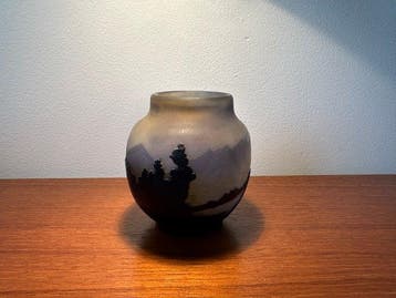 Emile Gallé - Vaas - Glas - Vaas Art Nouveau, Antiek en Kunst