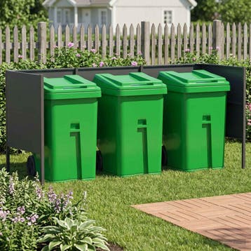 vidaXL Afvalcontainer scherm 249 x 85 x 113 cm Staal, Verzenden, Nieuw, IJzer