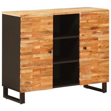 vidaXL Bijzetkast met lade Bruin 90 x 33 x 75 cm Massief, Verzenden, Nieuw