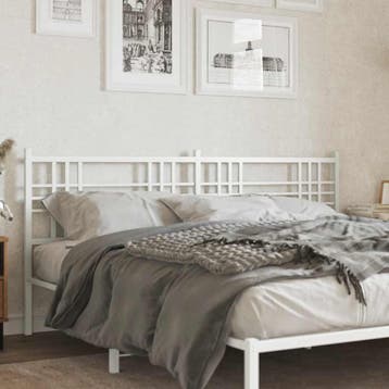 vidaXL Vervangend hoofdbord 180 cm metaal wit, Verzenden, Nieuw, Wit, Metaal