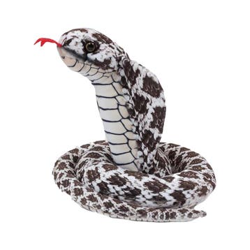 Cobra slang knuffel - pluche - donkerbruin - 120 cm, Verzenden, Nieuw