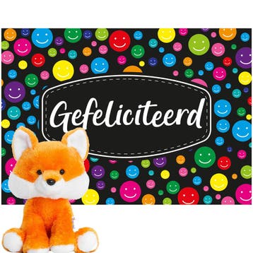 Keel Toys vos knuffel - oranje pluche - 14 cm - met kaart, Verzenden, Nieuw