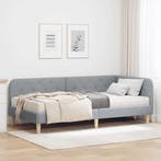 vidaXL Hoekbedframe Lichtgrijs 90 x 200 cm Stof, Verzenden, Nieuw, Stof