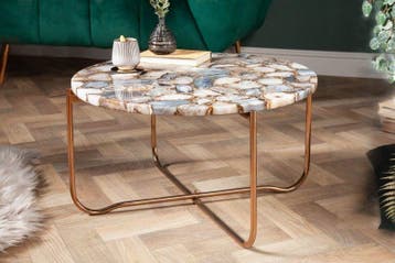 Ronde salontafel NOBLE 65cm edelsteen agaat afneembaar, Ophalen of Verzenden, Nieuw