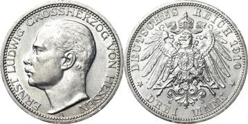 3 Mark 1910 Hessen Ernst Ludwig 1892-1918, Verzenden