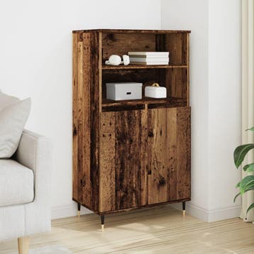 vidaXL buffetkast 60x36x110 cm bewerkt hout oud houtkleurig, Huis en Inrichting, Kasten | Buffetkasten, Verzenden, 100 tot 150 cm