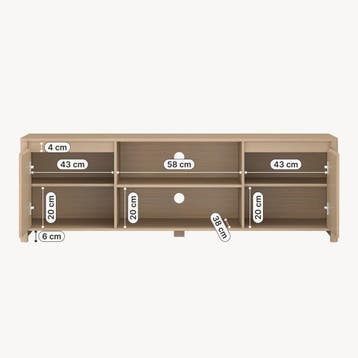 TV meubel Takranmaa tv lowboard 150x40x50 cm eikenkleurig [e, Huis en Inrichting, Verzenden, Nieuw