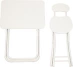 2dekans | Ceruzo Kinder Klaptafel met Stoel – Wit –, Huis en Inrichting, Tafels | Eettafels, Ophalen of Verzenden, Zo goed als nieuw