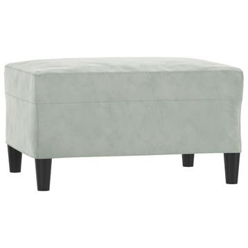 Hocker lichtgrijs fluweel - Nu 33% voordeliger (retour), 50 tot 75 cm, Ophalen of Verzenden, Zo goed als nieuw, Rechthoekig