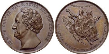 Bronze-medaille Personenmedaille Goethe, Johann Wolfgang..., Verzenden