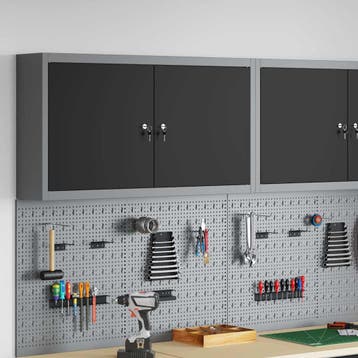 vidaXL Gereedschapskast Zwart en Grijs 100 x 20 x 55 cm, Doe-het-zelf en Verbouw, Verzenden, Nieuw