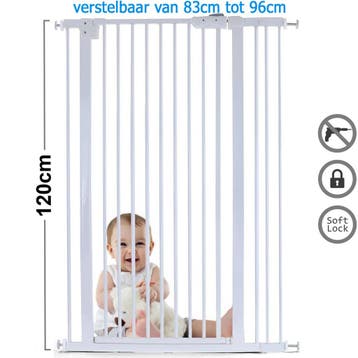 Veiligheidshek 120cm Hoog | Zonder Boren | Scherpe Prijs, Ophalen of Verzenden, Nieuw, Overige vormen, Wieltjes
