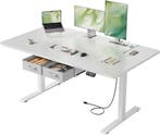 Zit sta bureau - Elektrisch - Verstelbaar - 140x80cm - Wit -, Verzenden, Zo goed als nieuw