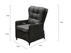 Marina premium lounge tuinstoel verstelbaar antraciet, Tuin en Terras, Tuinstoelen, Ophalen of Verzenden, Nieuw, Wicker