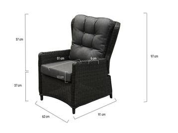 Marina premium lounge tuinstoel verstelbaar antraciet, Ophalen of Verzenden, Nieuw, Wicker
